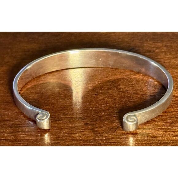 Retired James Avery Sterling Silver Greek Scroll Cuff Bangle Bracelet - Picture 5 of 12